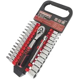 Набір головок та насадок торцевих Haisser 1/4" з тріскачкою 28 шт. (75582)