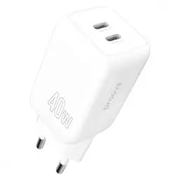 Зарядний пристрій Proove Silicone Power 40W (Type-C + Type-C) white (WCSP4020002)