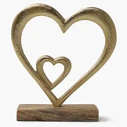 Декор алюмінієвий MBM HOME Серце на підставці золотий 110x50x115 мм (DH-ST-38 S GOLD)