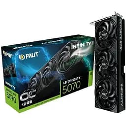 Відеокарта GeForce RTX 5070, Palit, Infinity 3 OC, 12Gb GDDR7, 192-bit, HDMI/3xDP, 2542/28000 MHz, 16-pin (NE75070S19K9-GB2050S)