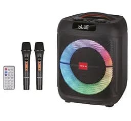 Акустична переносна колонка з мікрофонами з led-підсвіткою для танців ZXX-1745 60 Вт 8 TWS/FM/USB/TF/BT/LED/ ДК/2МІС