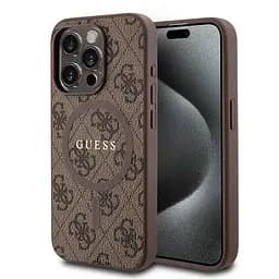 Чехол Guess PU Leather 4G Colored Ring MagSafe для iPhOne 15 Pro Max Brown (57983118718)