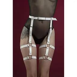 Гартери Feral Feelings - Garter, натуральна шкіра, Білий