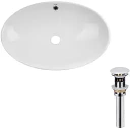 Умивальник Qtap Dove накладний овальний 625x415x150 мм White + донний клапан PU02O, Білий