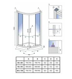 Душова кабіна Rea Look black 80x80 REA-K7902, Чорний матовий, Універсальна - мініатюра 6