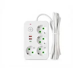 Мережевий фільтр-подовжувач 4 розетки 2xUSB-A 1xUSB-C 5м білий подовжувач електричний живлення зарядка Yiwu HP-5-47