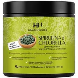 Спирулина + Хлорелла Health Hunter Spirulina & Chlorella 500 мг 300 шт.