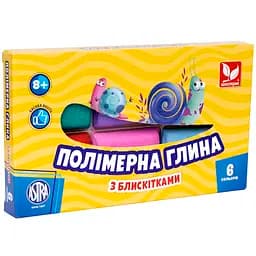 Полимерная глина Школярик с блестками 6 цветов 120 г (304109001-UA)