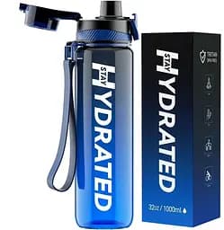 Пляшка для води Hydrated Water Bottle 1000 мл Tritan Blue Gray