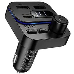 АЗУ FM модулятор Borofone BC61 Ocean PD30W+QC3.0 total 45W (2USB-A/1C) Black