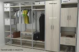 Шафа Гардероб Уні секція 7 серії Конект Ferrum-decor 220x60x50см Сірий метал ДСП Дуб Сонома 16 мм (FRD-104565) - мініатюра 6