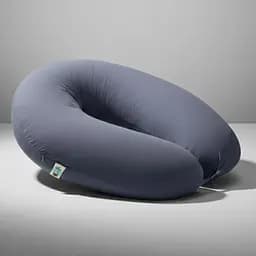 Подушка для вагітних та годування Sei Design трикотаж гіпоалергенна, наволочка з бавовни на блискавці темно сіра 30 х 190 см (8000036178*001)