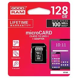 Карта пам'яті GoodRam 128GB microSDXC UHS-I Class 10 + SD-adapter (M1AA-1280R12) - мініатюра 2