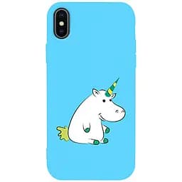Чохол-накладка Toto Matt TPU 2 mm Print Case Apple iPhone X/XS #1 Unicorn Circle Sky Blue