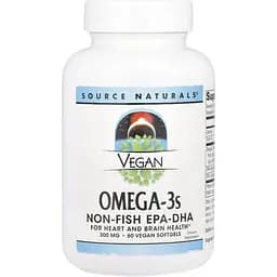 Омега-3 Source Naturals Omega-3S EPA-DHA для веганів 300 мг 60 капсул (SNS-02459)