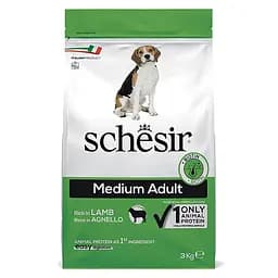 Сухий корм Schesir Dog Medium Adult Lamb 3 кг шезир ягненок монопротеїновий для дорослих собак середніх порід