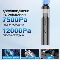 Автомобільний пилосос Yaoen 121 Brushless 90W 4000mAh (YVCNU3090B 5408) Чорний - мініатюра 3