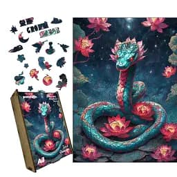 Пазл деревянный Змея Спокойствия, А1, Картонная коробка 500+ элементов