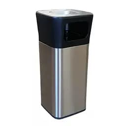 Урна с пепельницей квадратная Jah 25 л 28x28x62.5 см серебряный (JAH3222 silver)