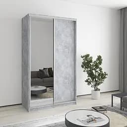 Шафа-купе дводверна MebelStar Стандарт AL ДСП/Дзеркало 120x45x210 см Бетон (MBS-2389)