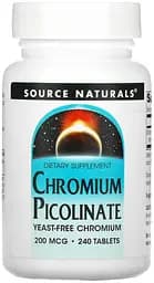 Вітаміни та мінерали Source Naturals Chromium Picolinate, 240 таблеток