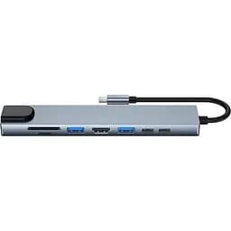 Концентратор Dynamode USB-C 8-in-1 HDMI 4K30Hz + 1xRJ45 + 1xUSB 3.0 + 1xUSB 2.0 + 1xUSB-C PD (BYL-2017L) - мініатюра 5