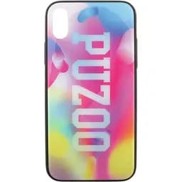 Чохол-накладка PUZOO Glass Printing with TPU Visions iPhone X Pink
