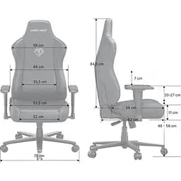 Крісло ігрове Anda Seat Novis Size XL Black Fabric (AD23-XL-01-B-F) - мініатюра 7