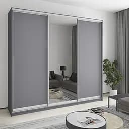 Шкаф-купе трехдверный MebelStar Комбо AL 2ДСП/Зеркало 260x45x240 см Антрацит (MBS-2114)