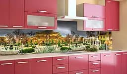 Вініловий кухонний фартух Особняк наклейка для кухні ПВХ будинку Архітектура Бежевий Happy Pocket Z181889 - мініатюра 2