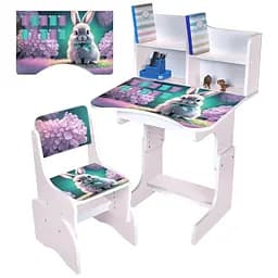 Детская парта Bambi N 2071-1-7 Зайчик с таблицей умножения и стульчиком сакура
