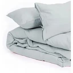Простирадло на резинці MirSon Linen Caspian Льон 190х120 см сіро-блакитне (2200008248475) - мініатюра 6