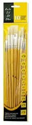 Набір пензлів для олії та акрилу Raphaël, 10 шт (плоскі+круглі), щетина