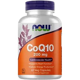 Натуральна добавка NOW CoQ-10 200 mg, 60 вегакапсул