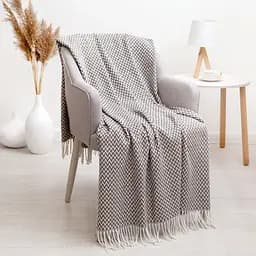 Плед бавовняний Vladi Валенсія Антоніо 140х200 білий-каст