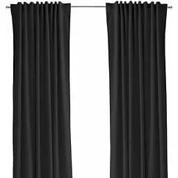 Штори на кухню та в кімнату Cosas ONYX180х260 см  2 шт чорний (Curtains_100Black_DUK_180x260)