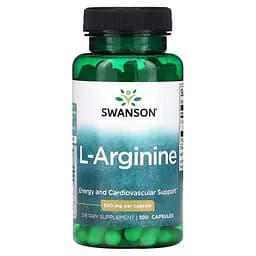 L-аргінін Swanson L-Arginine 500 mg, 100 капсул