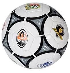 М'яч футбольний EV-3164 білий з чорним українські клуби 5 розмір, ПВХ 2 шари, 32 панелі, ігровий м'яч
