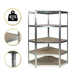 Стелаж кутовий LEOBRO Premium 180 х 90 х 40 см, 175кг/полиця, 5 полиць (LB-R123)