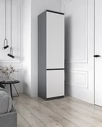 Пенал для дома Flamecame закрытый со штангой из ДСП II FT-218 Антрацит+белый