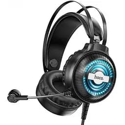 Дротові навушники Hoco W101 Streamer gaming headphones 2.4m, 3.5mm, USB, LED black