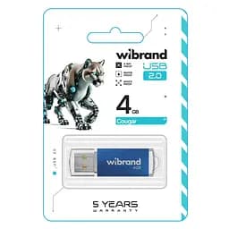 USB флеш-накопичувач Wibrand 4GB Cougar Blue USB 2.0 (WI2.0/CU4P1U) - мініатюра 2