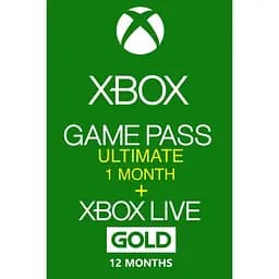 Xbox Game Pass Ultimate 1 місяць + Xbox Live Gold на 12 місяців Xbox One/Series підписка для всіх регіонів та країн