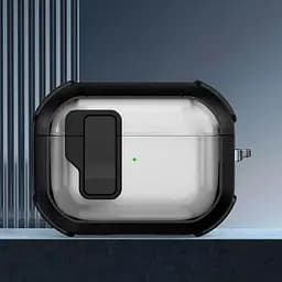 Футляр протиударний Locking Button для навушників Airpods Pro 3 Black - мініатюра 2