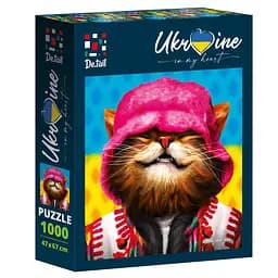 Пазлы De.tail Радостный кот в розовой панаме, 1000 элементов (DT1000-07)