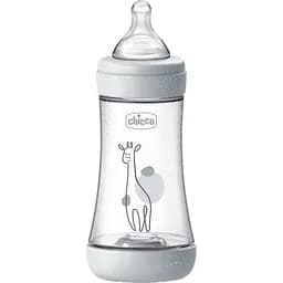 Бутылка для кормления Chicco Perfect 5 пластиковая с силиконовой соской 2+ месяца серый 240 мл (20223.32.40)