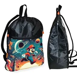 Рюкзак-мешок для обуви,спортивной формы Супер Марио "Super Mario" детская сумка для сменки (01328)