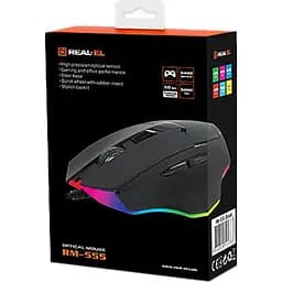 Миша Real-EL RM-555 USB Black (EL123200032) - мініатюра 4