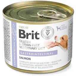 Корм вологий Brit VetDiet Gastrointestinal для собак при проблемах з травленням з лососем 200 г