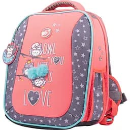 Рюкзак каркасний Yes S-57 Owls, сірий з кораловим (553314)